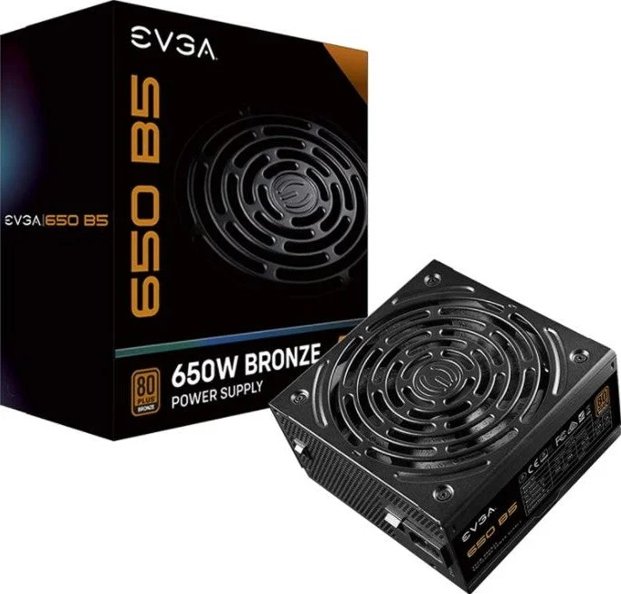 EVGA 650 B5 650W 80+ Bronze Fully Modular, EVGA ECO Mode, Single Rail, 54.1A + 12V, FDB Fan, Compact 150mm Size