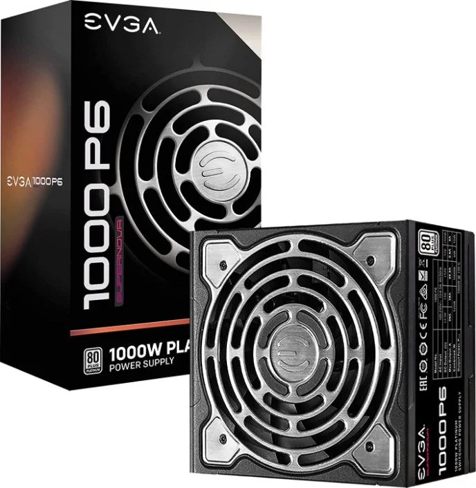 EVGA Supernova 1000 P6 1000W 80+ Platinum Fully Modular Power Supply, Eco Mode with FDB Fan, Includes Power ON Self Tester