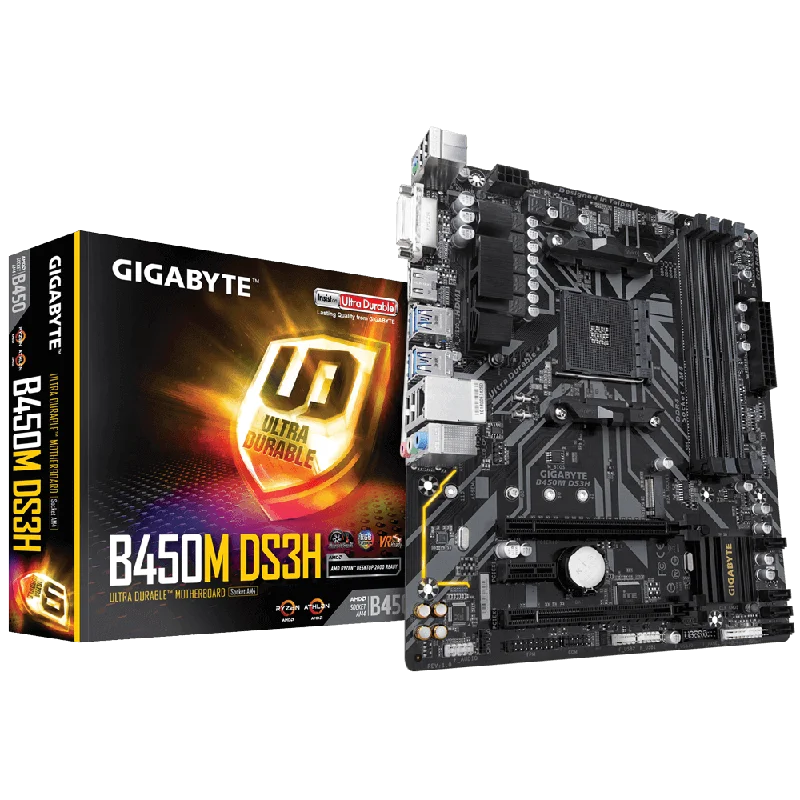 GIGABYTE GA-B450M-DS3H AMD AM4 MOTHERBOARD