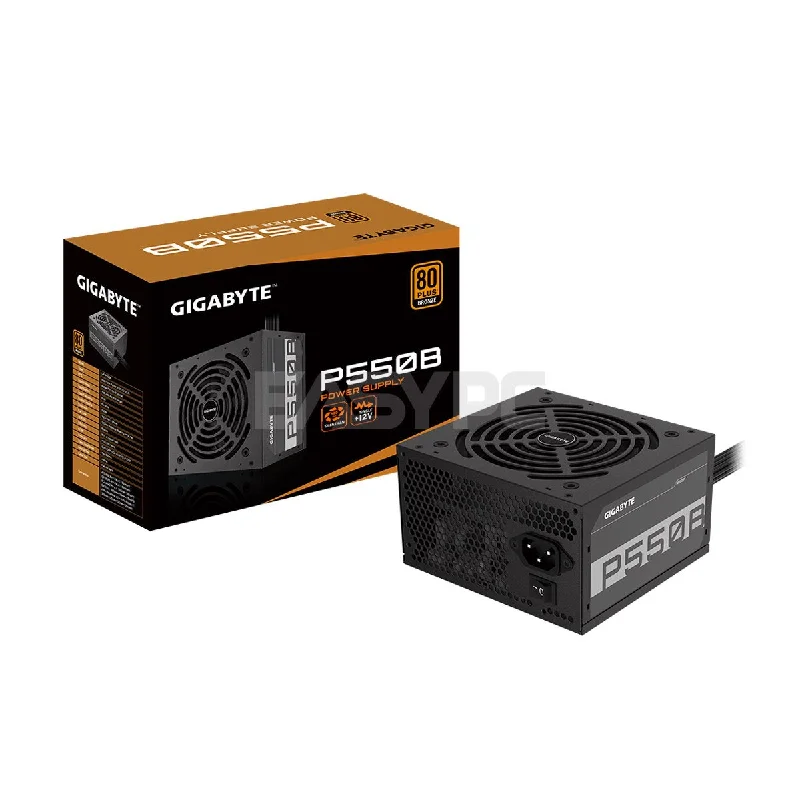 Gigabyte P550B 550 watts 80 Plus Bronze, 120mm Silent Hydraulic Bearing (HYB) Fan, best design for overclocking Reliable flat cable Power Supply