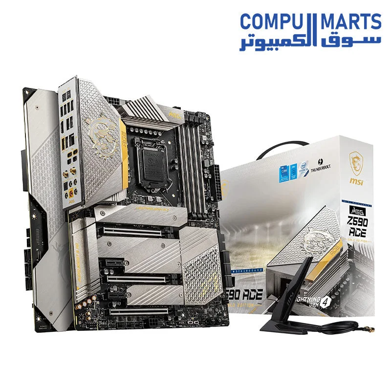 MSI MEG Z590 ACE GOLD EDITION Gaming Motherboard (ATX, 11th/10th Gen Intel Core, LGA 1200 Socket, SLI/CFX, DDR4)