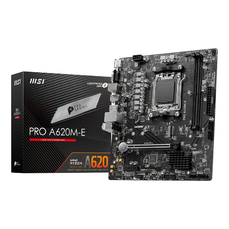 MSI PRO A620M-E AMD AM5 Micro ATX Gaming Desktop Motherboard