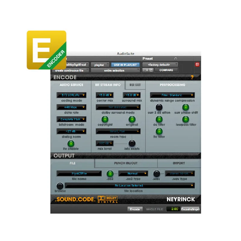 Neyrinck SoundCode for Dolby E Encoder for Pro Tools