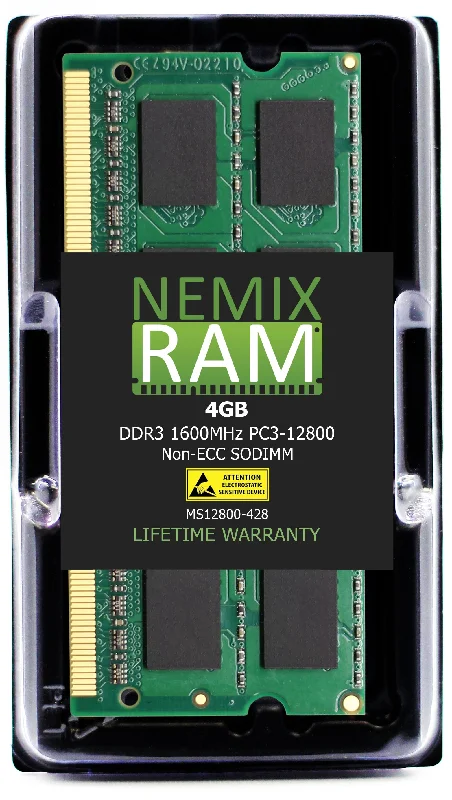 QNAP RAM-4GDR3-SO-1600 4GB DDR3 1600MHz PC3-12800 SODIMM 2Rx8 Compatible Memory