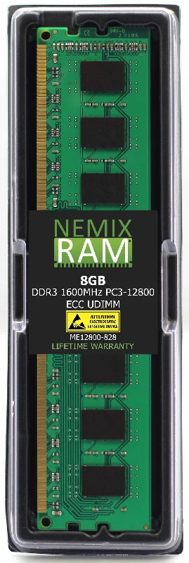 QNAP RAM-8GDR3EC-LD-1600 8GB DDR3 1600MHz PC3-12800 ECC UDIMM 2Rx8 Compatible Memory