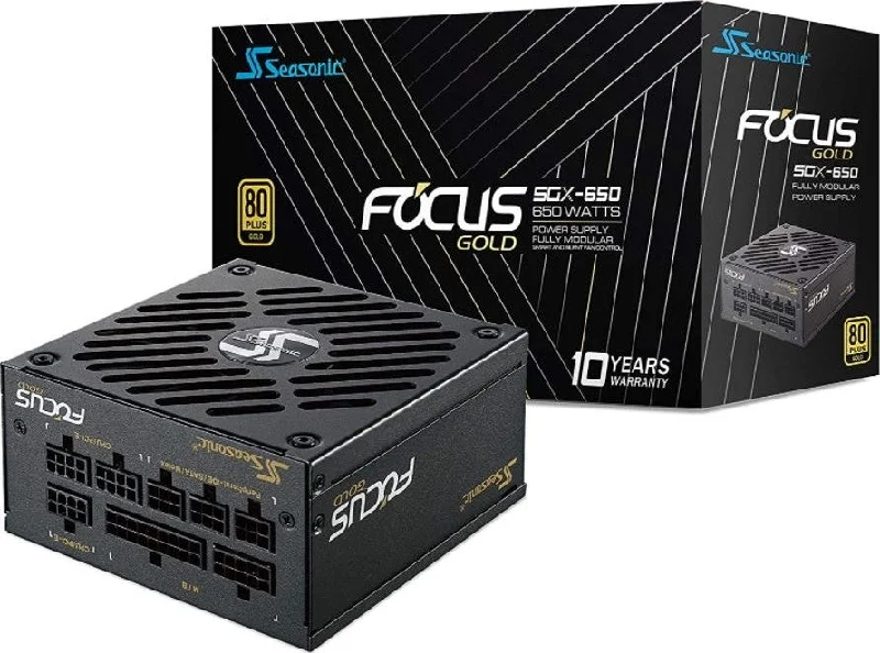 Seasonic Focus SGX-650 650W 80+ Gold SFX 12 V/ATX 12 V Full Modular Compact 125 mm Size Power Supply w/120mm FDB Fan