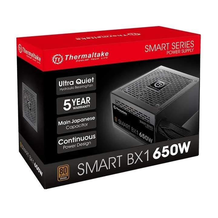 THERMALTAKE SMART BX1 650W 80 PLUS BRONZE NON MODULAR SMPS PS-SPD-0650NNSABD-1