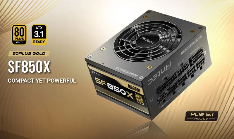 Antec SFX 850w 80+ Gold, Fully-Modular, ATX 3.1, PCI-E 5.1, 92mm Silent Fan, Japanese Caps, Zero RPM, Compact Power Supply, PSU,7 Years Warranty 2024