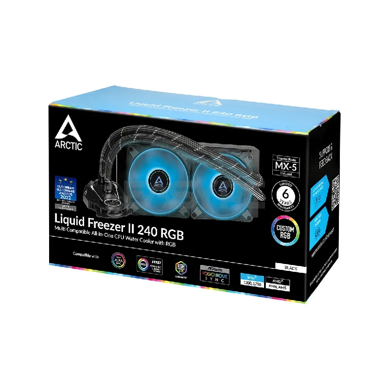 Arctic Liquid Freezer II 240mm and 360mm RGB Black and A-RGB Black CPU Liquid Cooler