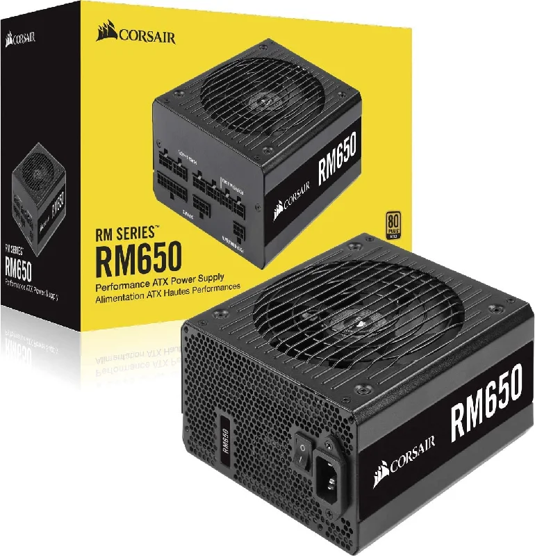 Corsair 650W RM Series RM650 PSU, Rifle Bearing Fan, Fully Modular, 80+ Gold Power Supply