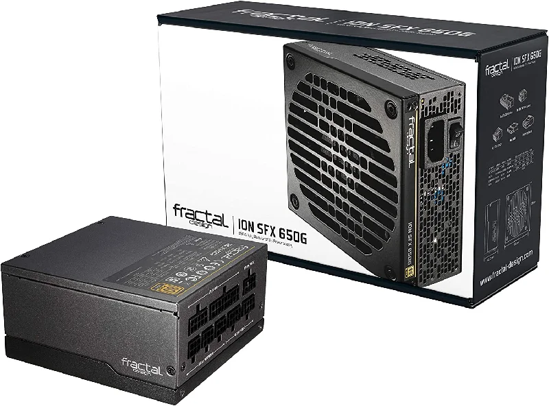 Fractal Design 650W ION SFX-L Gold PSU, Small Form Factor, Fully Modular, 80+ Gold, Semi-passive Zero RPM, SFX-to-ATX Bracket