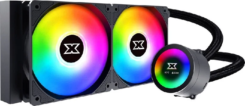 Xigmatek FROZR-O 240 AIO RGB CPU Liquid Cooler, OLED Display Pump Head, 2x120mm ARGB Fan, Reinforced Metal Backplate, 1800 Rpm, 12 VDC