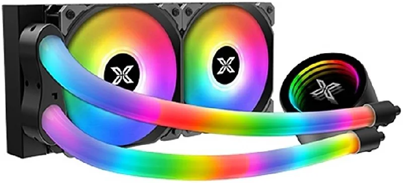 Xigmatek Neon Aqua 240 ARGB Black CPU Liquid Cooler, 240mm Radiator Support, 120mm Fan Size, 1800RPM Fan Speed, 82.2 CFM Air Flow, ARGB Tube, Support LGA 1700/1200/AM5/AM4 Socket